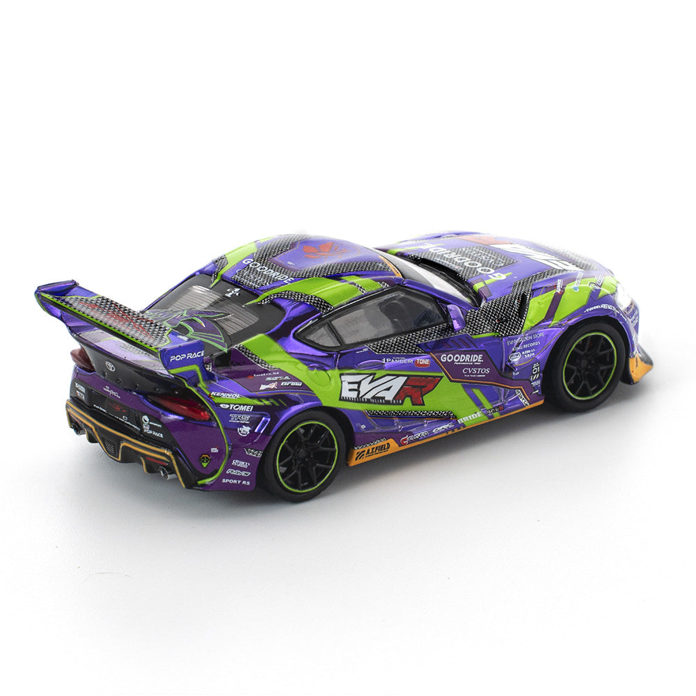 POP RACE 1:64 EVA RT Test Type-01 Goodride Pandem GR Supra PR64-311 | Evangelion 30th Anniversary Diecast Model Car (BGX)