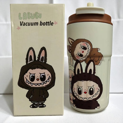Labubu Stainless Steel Vacuum Sipper Water Bottle –350ml | Hot & Cold Insulated Bottle for Kids & Travel - Jaiman Toys