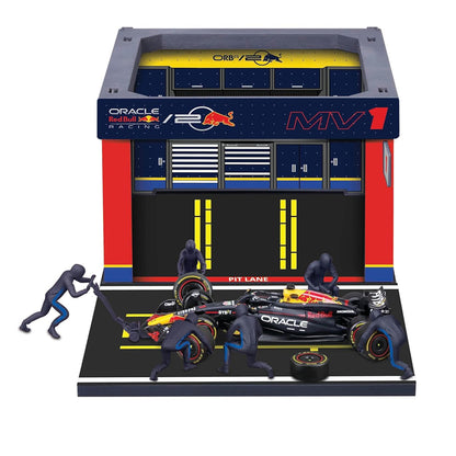 Bburago Oracle Red Bull Racing F1 Pit Pass Playset 1:43 Scale – RB19 Car with 6 Figures