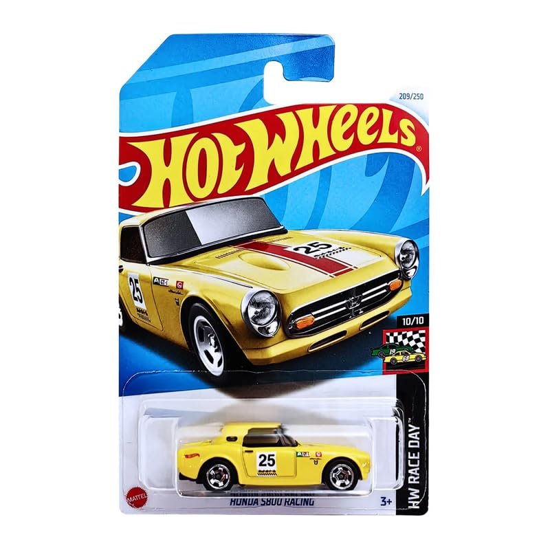 Hot Wheels 1:64 Scale Honda S800 Racing HW Race Day for Ages 3 and Up (Yellow)