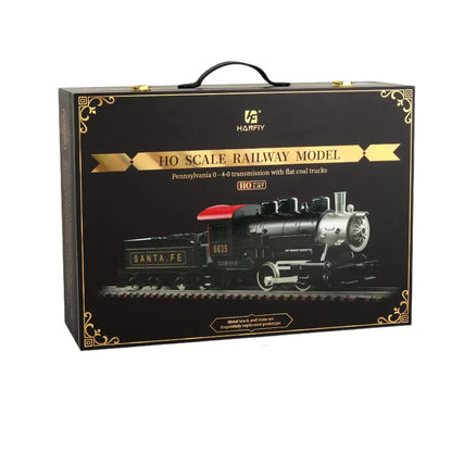 HANFIY 66200 HO Scale Railway Model Train Set No.66200 – Pennsylvania 0-4-0 Steam Locomotive with Metal Tracks (187 x 98 cm Layout)