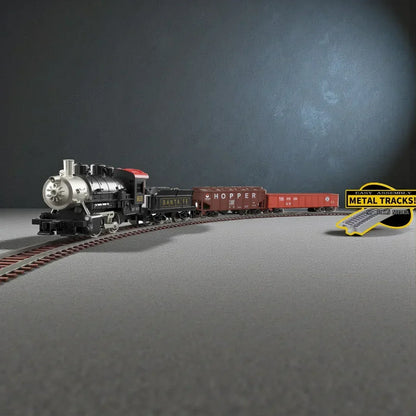 HANFIY 66200 HO Scale Railway Model Train Set No.66200 – Pennsylvania 0-4-0 Steam Locomotive with Metal Tracks (187 x 98 cm Layout)