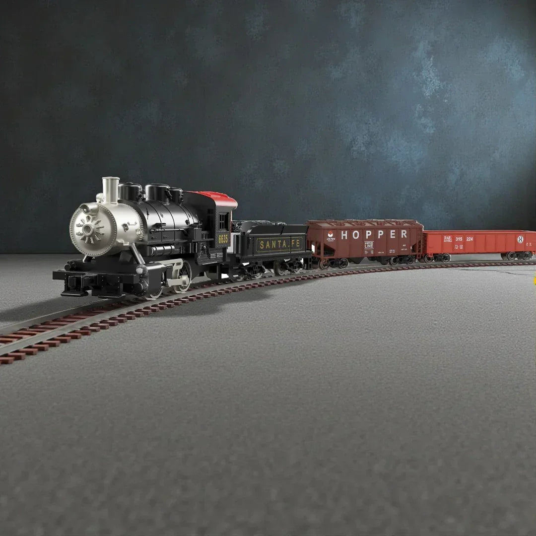 HANFIY 66200 HO Scale Railway Model Train Set No.66200 – Pennsylvania 0-4-0 Steam Locomotive with Metal Tracks (187 x 98 cm Layout)