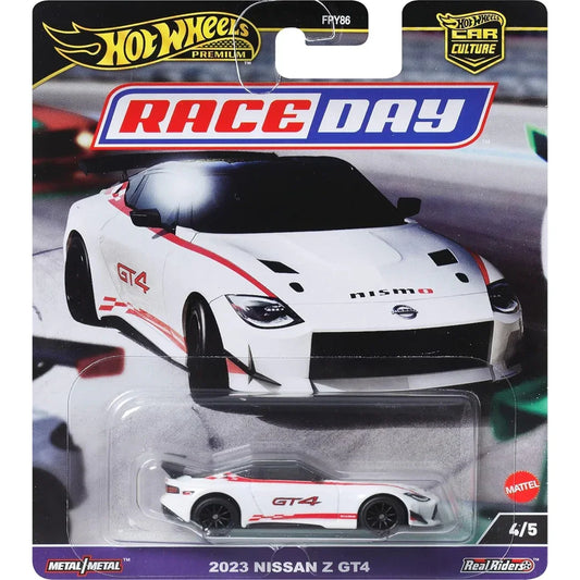Hot Wheels Premium Race Day 2023 Nissan Z GT4 Diecast Car – Full Metal Body, Real Riders Tires, Car Culture Collector Series