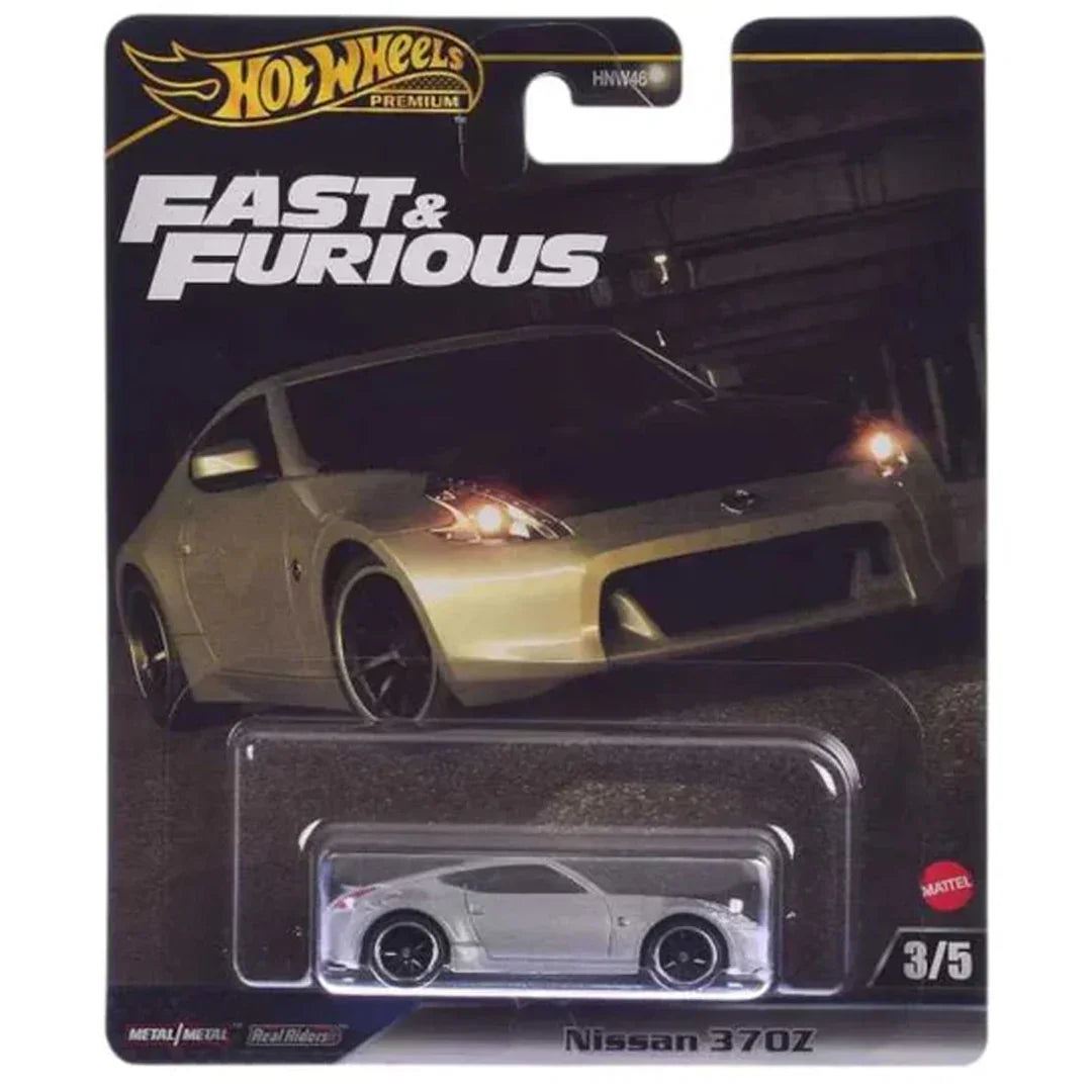 Hot Wheels Premium Fast & Furious Nissan 370Z Diecast Car – Full Metal Body, Real Riders Rubber Tires, Collector Edition