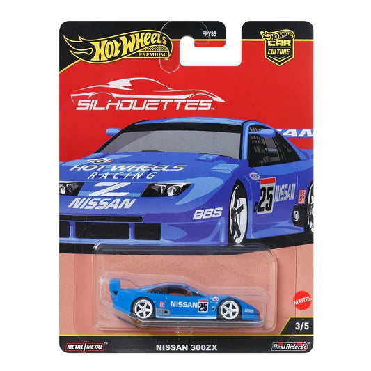 Hot Wheels Premium Silhouettes Nissan 300ZX Diecast Car – Full Metal Body, Real Riders Tires, Car Culture Collector Model