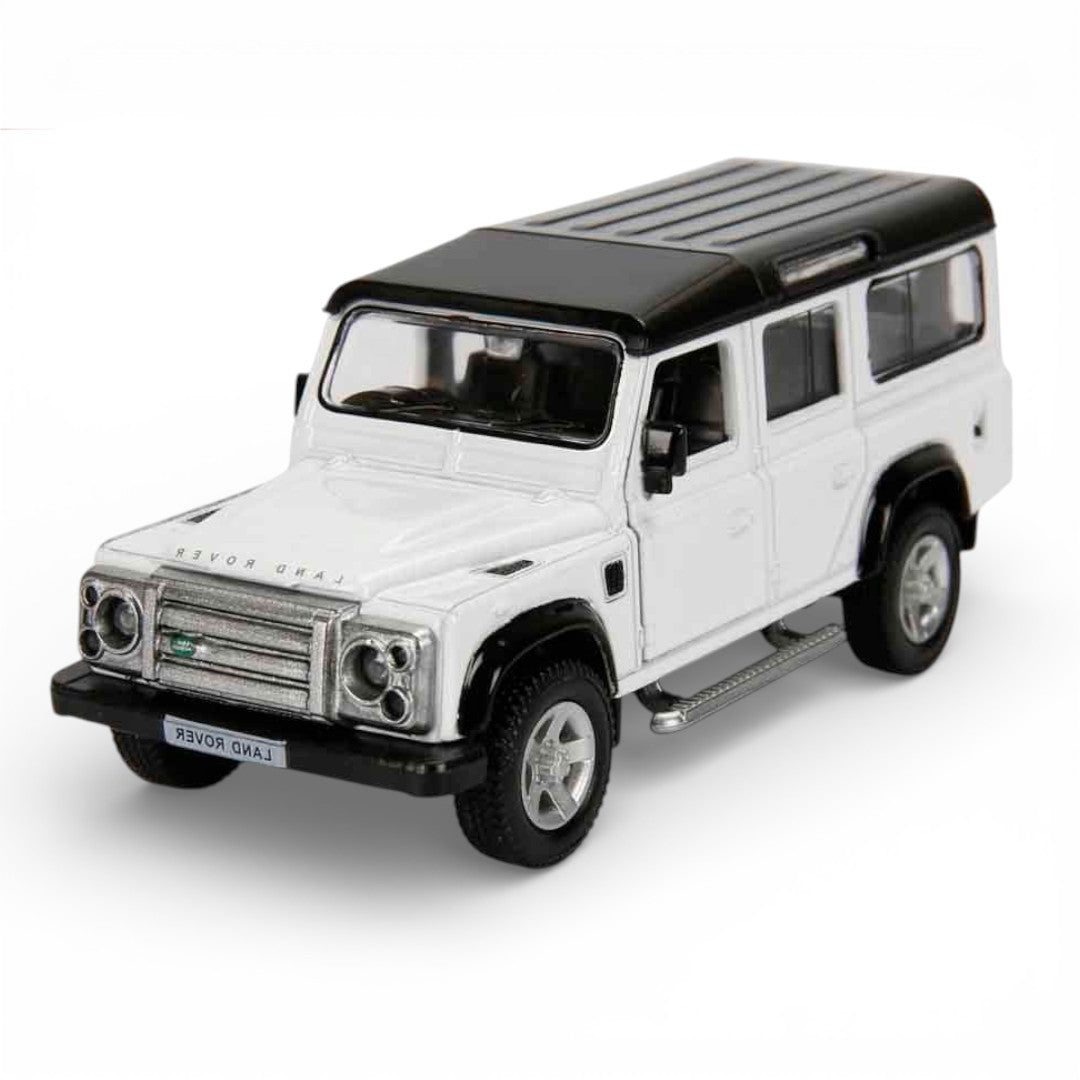 RMZ City 1:36 Land Rover Defender Diecast Car Model – White | Openable Doors, Sound & Light