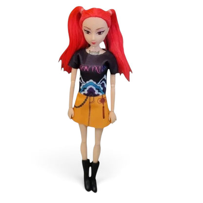 K-Pop Demon Hunters Mira Fashion Doll with Blue Pet Figure | Red Hair Doll Playset | 3+ Years