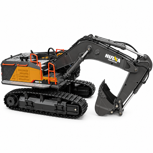 HUINA 1592 1:14 Scale RC Excavator | 22CH 2.4GHz Semi-Alloy Remote Control Crawler Excavator Construction Vehicle | 14+