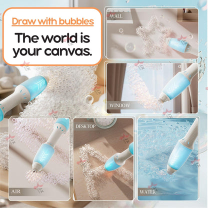 Magic Bubble Pen Rechargeable Bubble Maker Toy for Kids with LED Light, Bubble Solution, Battery & USB Charging Cable – 47 cm, Pack of 1