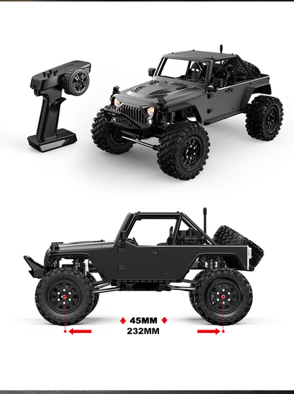 MJX Hyper Go H12Y Brushless 1:12 4WD RC Crawler Truck | LED Lights | 2.4GHz RTR Off-Road Vehicle (Grey)