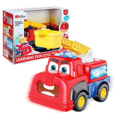 Five Star Learning Fun Interactive Talking Fire Truck Toy – Lights, Sounds & Moving Ladder (3+ Years)