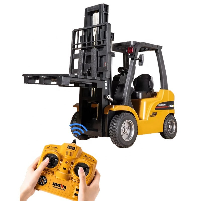 HUINA 1577 2026 1:14 RC Forklift | 14CH 2.4GHz Alloy Forklift with Lifting Forks, Grabber, Lights & Sound