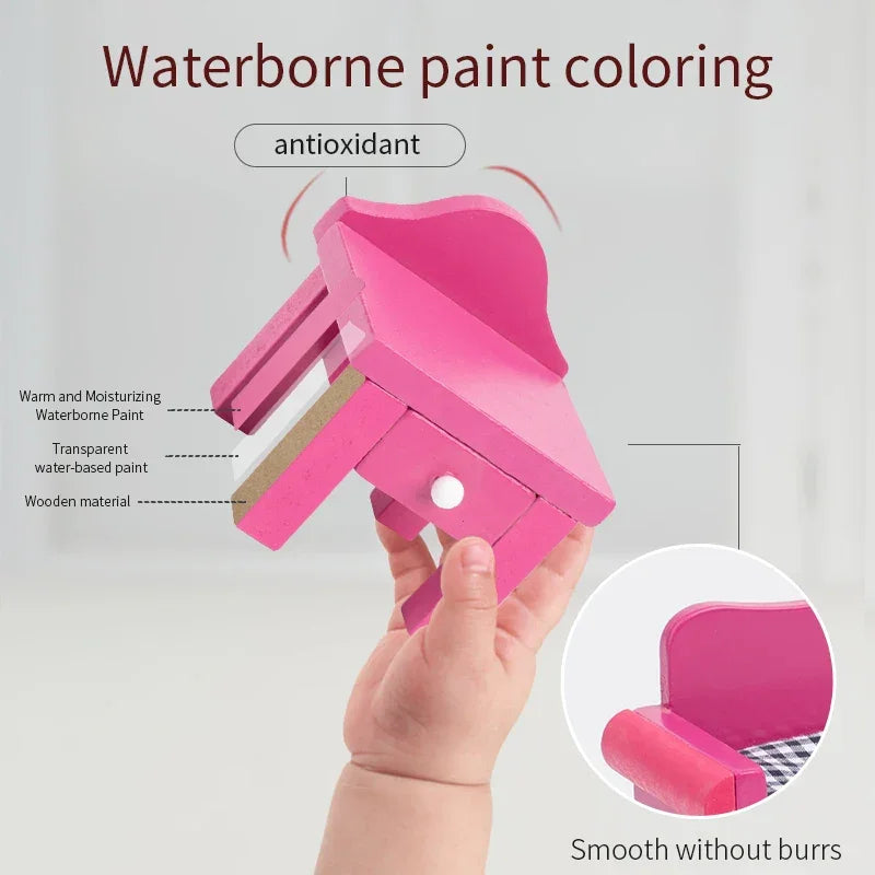 Pink Villa Doll House Toys Diy Castle Family Birthday Gift Deluxe Doll House Set-For Kids