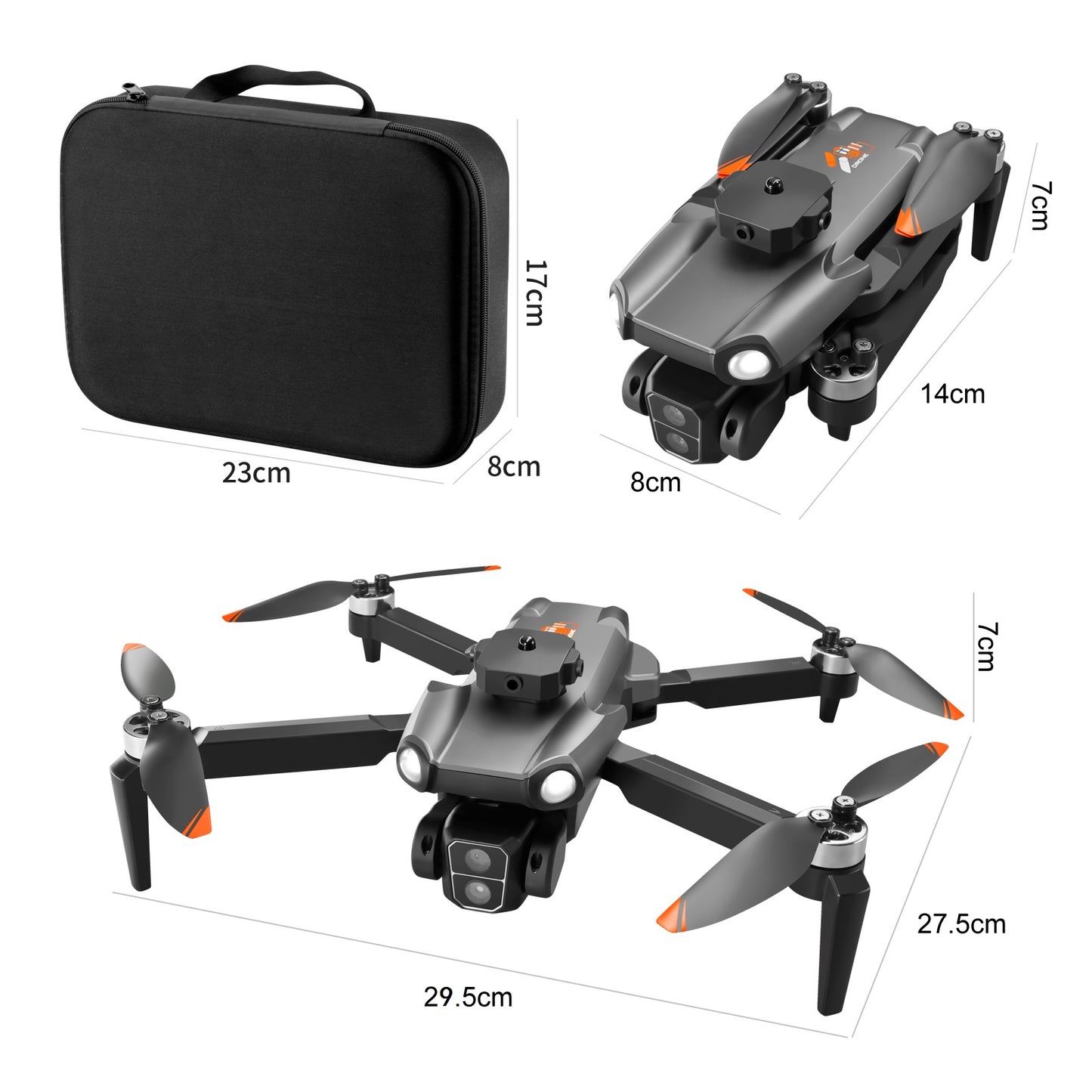S119 Foldable RC Drone with Dual Lens Camera, Brushless Motor, Obstacle Avoidance, Optical Flow Positioning & Electric Adjustable Camera | Remote Control Quadcopter