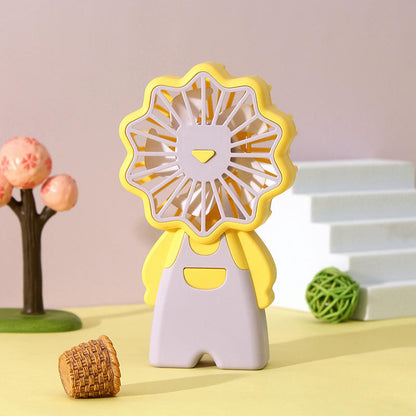 Portable Handheld Mini Fan with Stand – Cute Character Personal Cooling Fan for Travel, Office & Outdoor Use (Pack of 1)