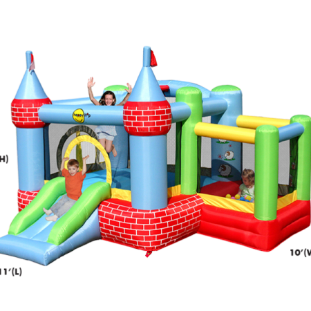 Indoor Inflatable Castle Bounce House with Slide | 840D Oxford Fabric Kids Jumping Castle | Home Use Bouncy House | Ages 3+
