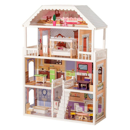 Large Villa Kids Montessori Educational DIY Toy Multi-Functional Wooden Princess Doll House Room For Kids