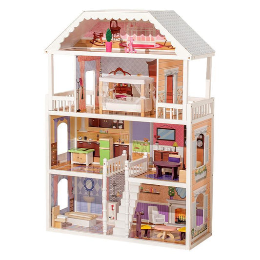 Large Villa Kids Montessori Educational DIY Toy Multi-Functional Wooden Princess Doll House Room For Kids
