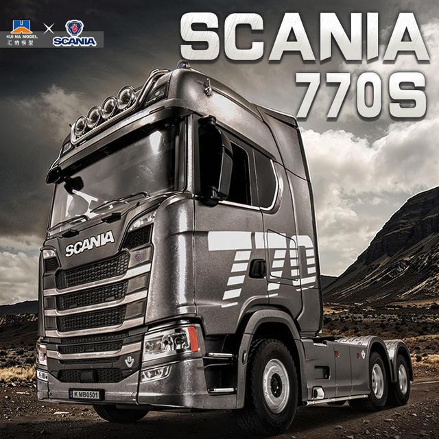 Huina Model 1501 Scania 770S V8 RC Tractor Truck | 1:18 Scale Alloy Engineering Truck | 19-Channel 2.4GHz Remote Control with Lights & Sound