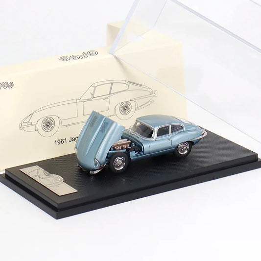 GFCC 1:64 1961 Jaguar E-Type Coupe -Ice Blue Diecast Car Model