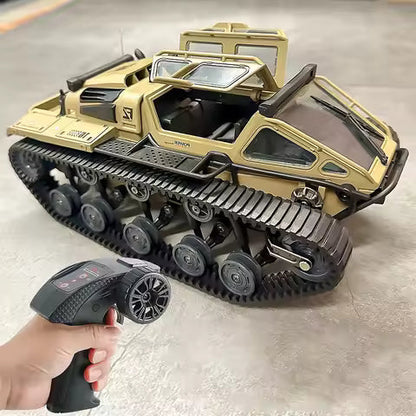 1/12 Scale C8812 MAX RC Tracked Off-Road Vehicle | 360° Rotation, Dual Flow Gearbox, Openable Doors, LED Lights, Hobby Grade Radio Control Tank Crawler with 2.4GHz Remote for Adults