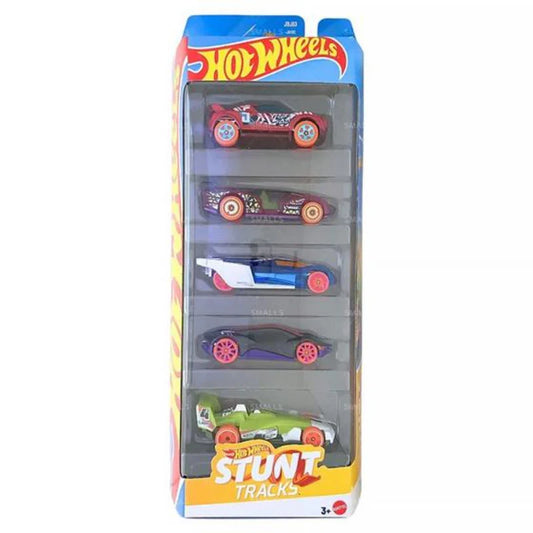 Hot Wheels Stunt Tracks 5-Pack Die-Cast Cars | 1:64 Scale Stunt & Racing Vehicle Set
