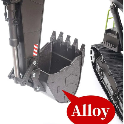 HUINA 1593 RC Excavator 1:14 Metal Alloy Engineering Crawler Tractor 2.4G Electric Remote Control Car Rc Vehicle Toy