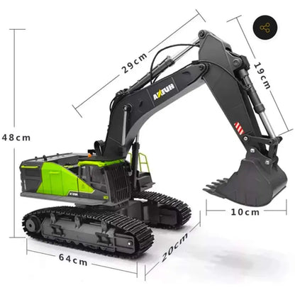 HUINA 1593 RC Excavator 1:14 Metal Alloy Engineering Crawler Tractor 2.4G Electric Remote Control Car Rc Vehicle Toy