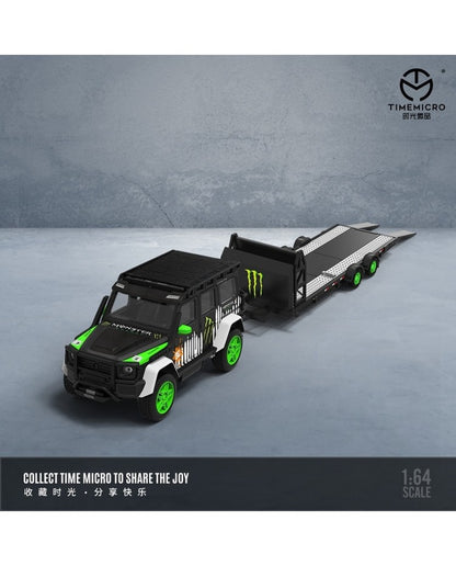 Time Micro 1:64 G550 Devil’s Claw Trailer Edition Diecast Model Car with Car Carrier Trailer