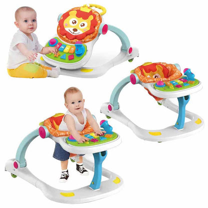 4-in-1 Baby Activity Walker – Sit, Walk & Play Musical Walker with Interactive Toy Panel for Infants