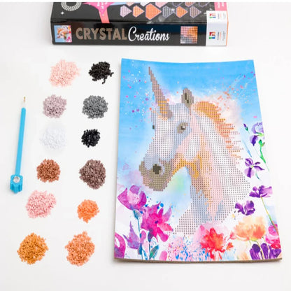 Crystal Creations Unicorn Diamond Art Kit – Sparkling DIY Crystal Painting Craft Set for Kids