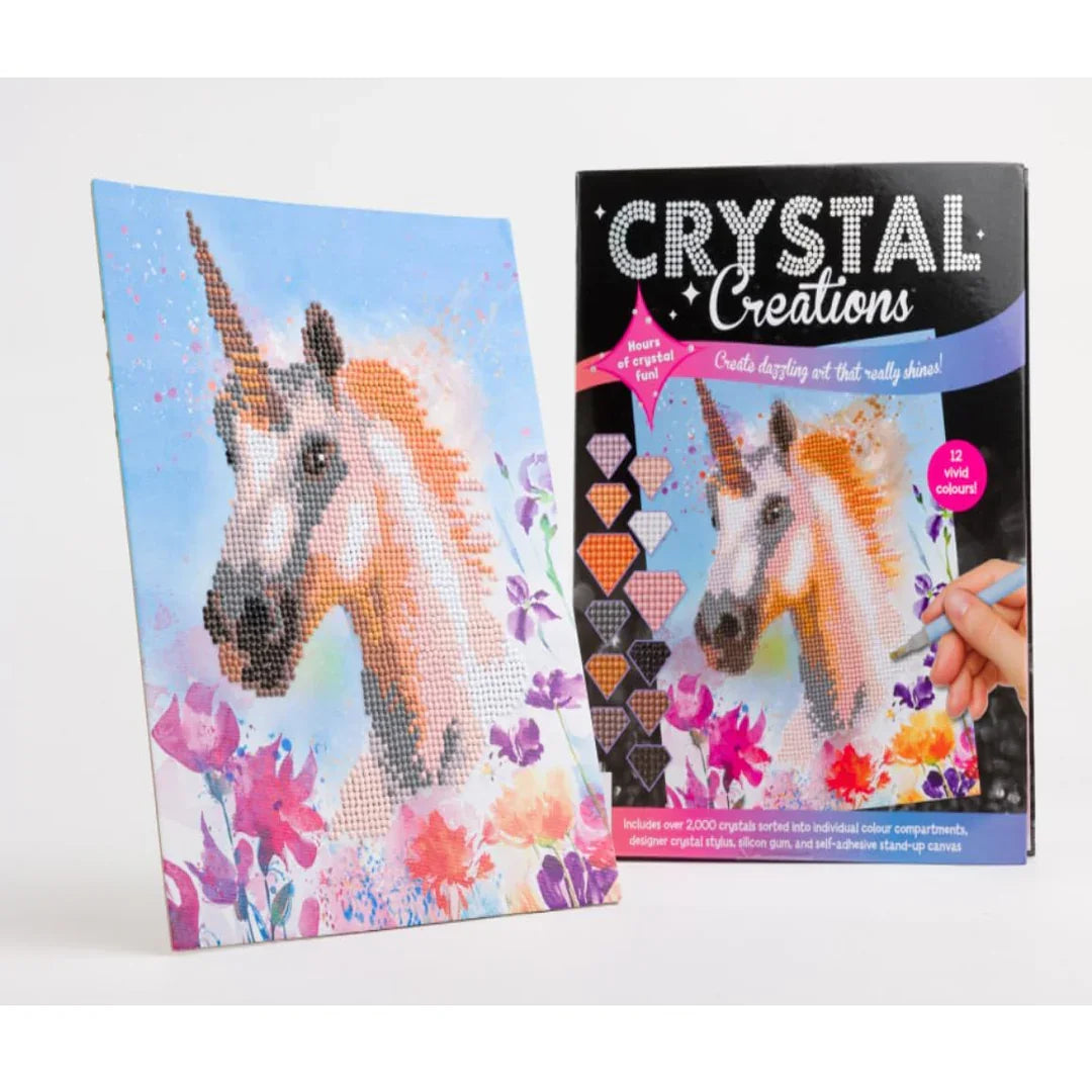 Crystal Creations Unicorn Diamond Art Kit – Sparkling DIY Crystal Painting Craft Set for Kids