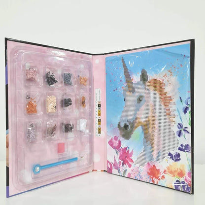 Crystal Creations Unicorn Diamond Art Kit – Sparkling DIY Crystal Painting Craft Set for Kids