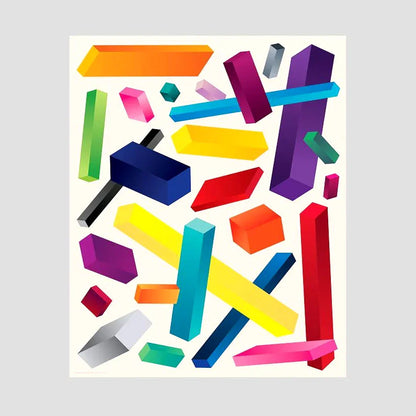 Jigsaw Nation Cubical Cascade 1000 Piece Rectangle Puzzle | Abstract Geometric Art Puzzle for Teens & Adults