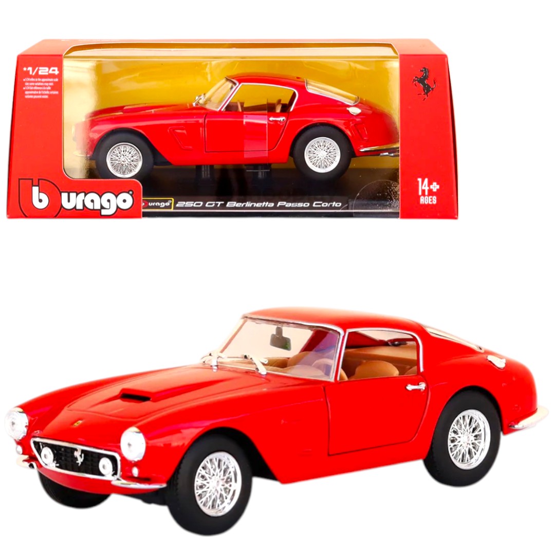 Bburago 1:24 Ferrari 250 GT Berlinetta Passo Corto Diecast Model Car – Classic Ferrari Collectible