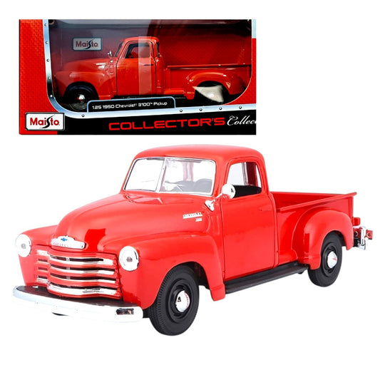 Maisto 1:25 1950 Chevrolet 3100 Pickup Red Diecast Model Truck – Classic Collector’s Edition