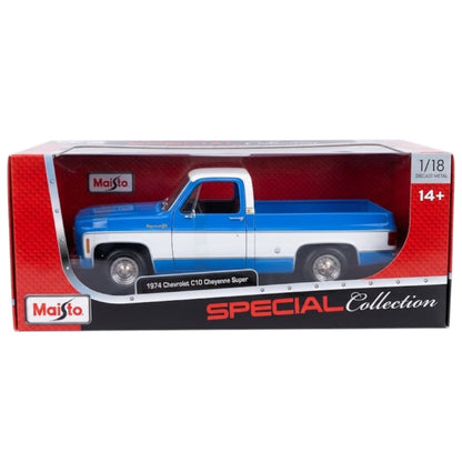 Maisto 1:18 1974 Chevrolet C10 Cheyenne Super Pickup Truck Diecast Model – Special Collection