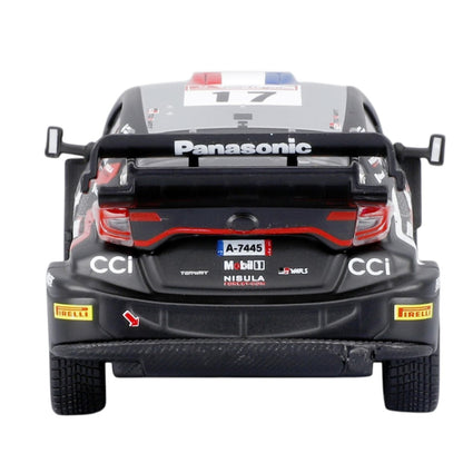 Bburago 1:43 Toyota GR Yaris Rally1 Hybrid No.17 Diecast Model – WRC Rally Racing Car with Display Case