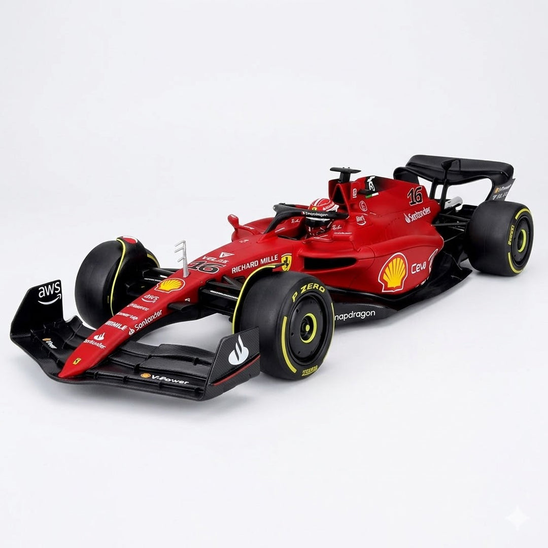 Bburago 1:18 Ferrari F1-75 Formula Racing Car No.16 Diecast Model – Scuderia Ferrari F1 Collectible