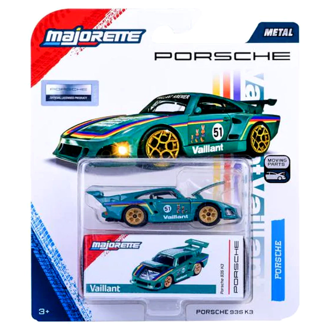 Majorette Porsche 935 K3 Vaillant Diecast Car – 1:64 Scale Racing Model with Moving Parts