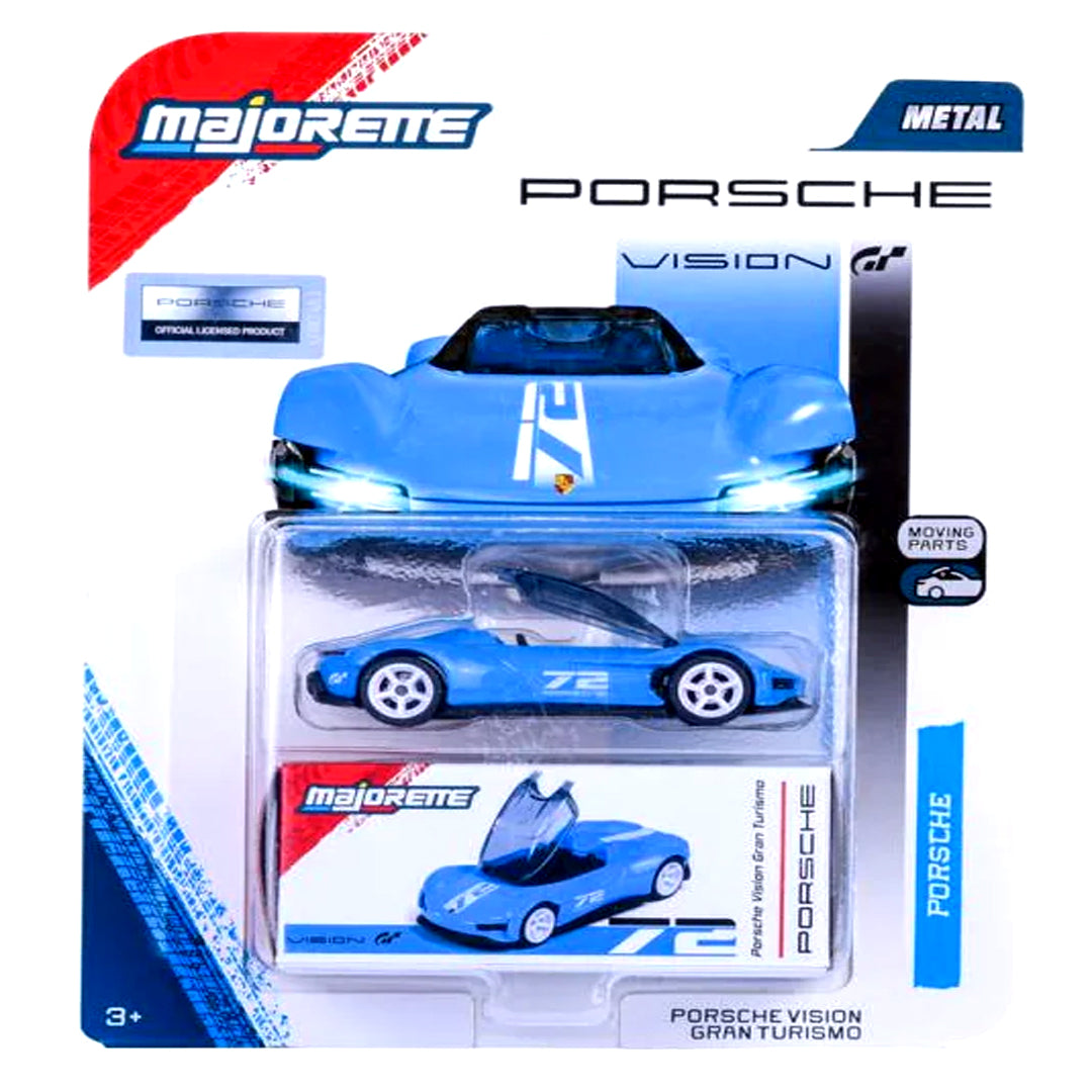 Majorette Porsche Vision Gran Turismo Diecast Car – 1:64 Scale Concept Model with Moving Parts