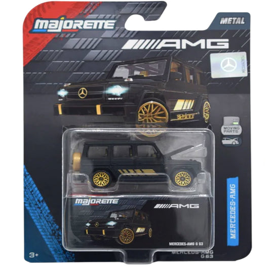 Majorette Mercedes-AMG G63 Die-Cast Car – Black & Gold Metal SUV with Moving Parts
