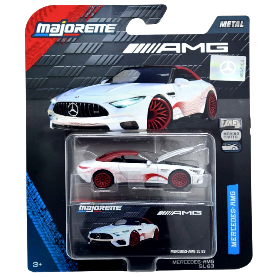 Majorette Mercedes-AMG SL 63 White Red Metal Diecast Car – Premium Convertible Collectible