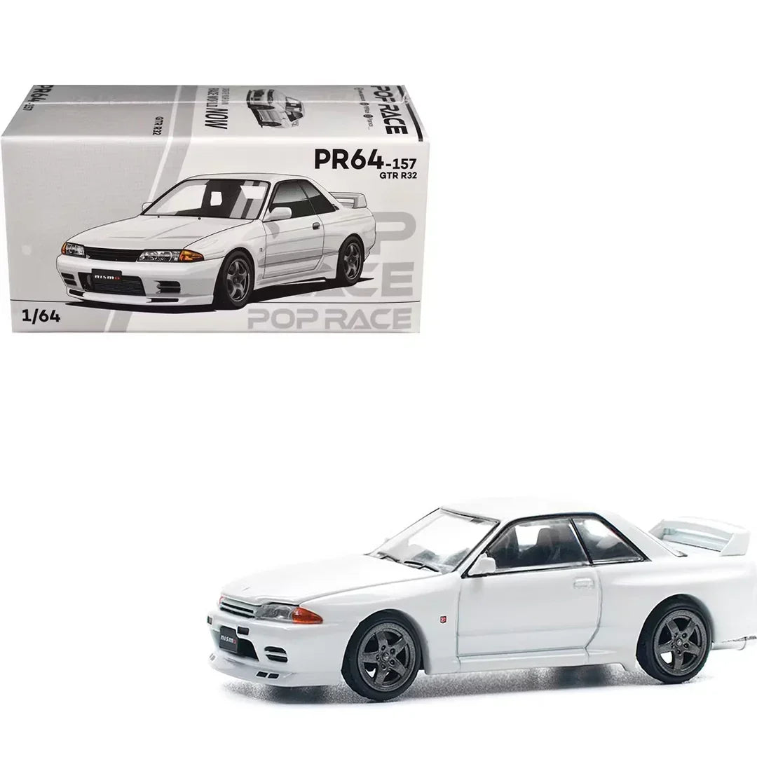 Pop Race PR64-157 GT-R R32 1:64 Die-Cast Model Car | White | JDM