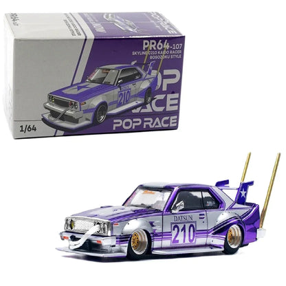 Pop Race PR64-107 Nissan Skyline C210 Kaido Racer Bosozoku Style 1:64 Die-Cast Model Car