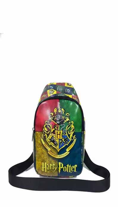 Wizard Theme Kids Sling Bag 24cm – Cartoon Crest Crossbody Chest Bag for Kids Travel & School