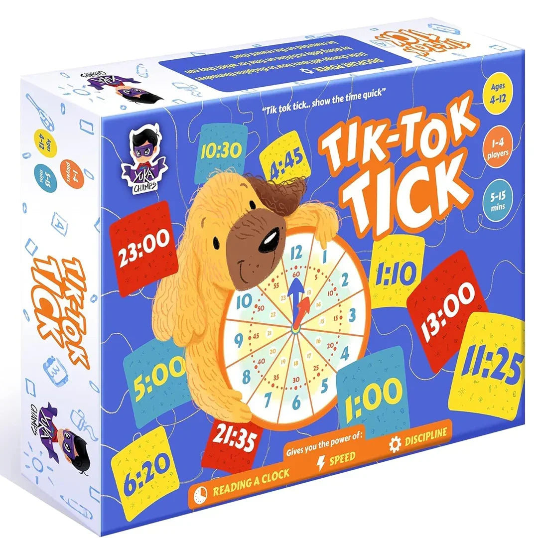 YUKA CHAMPS Tik-Tok Tick – Learn to Read Time Educational Board Game (Ages 4–12)