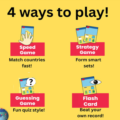 YUKA CHAMPS Country Champs Educational Geography Card Game – 4 Games in 1 Learning Game for Kids & Family (1–6 Players)