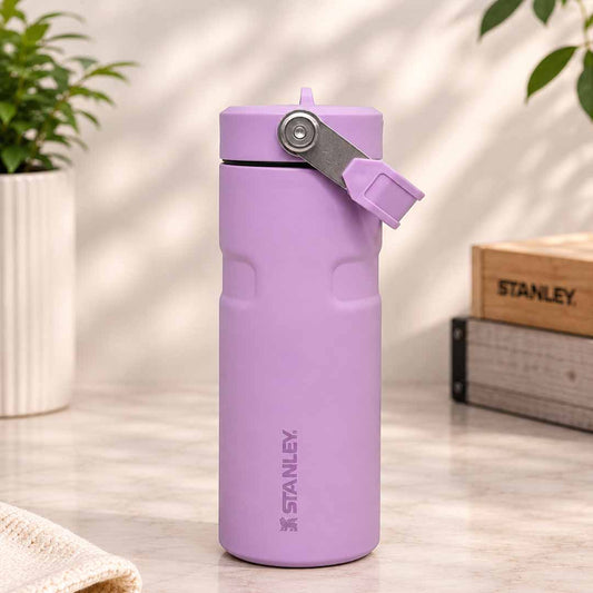 Stanley IceFlow Flip Straw Water Bottle 16oz (473ml) Vacuum Insulated Stainless Steel Water Bottle – Lilac
